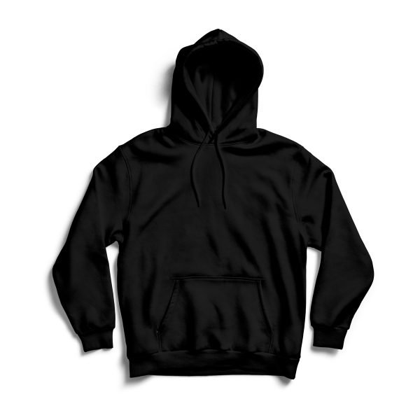 Black Graphics Plain Hoodie